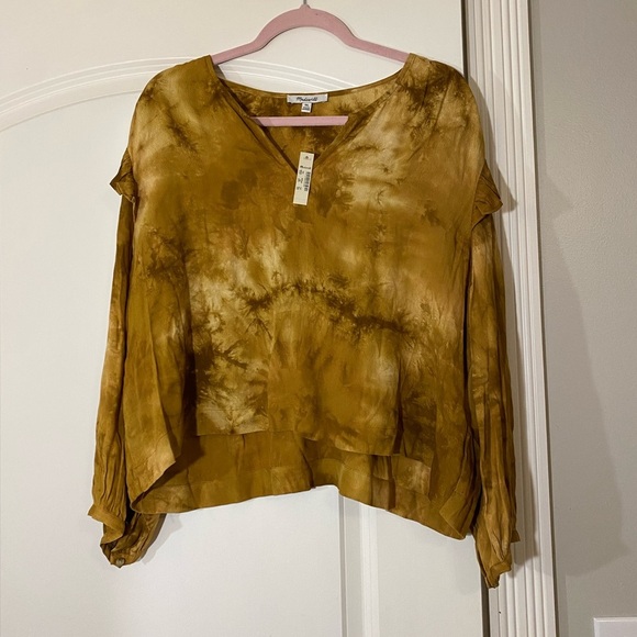 Madewell‎ Tie-Dye Ruffle-Shoulder Top NWT - Picture 2 of 7